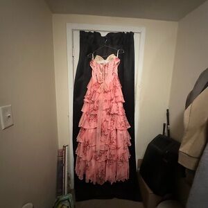 Sherri Hill Pink Layered Prom Dress
